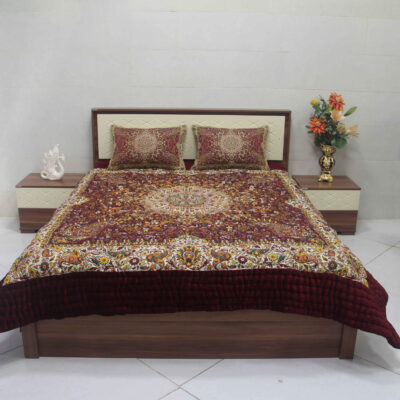 Ensemble de couvre-lit persan – Style oriental taille double avec tissu Termeh – Nazafarin
