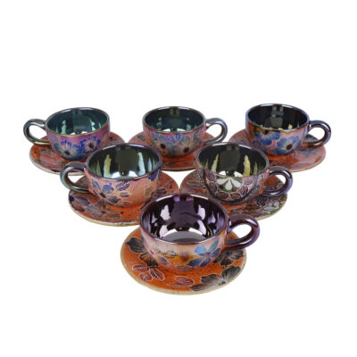 Ensemble de Tasses à Thé Persanes avec Soucoupe – Design Céramique Parisa