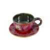 Ensemble de Tasses à Thé Persanes avec Soucoupe - Design Céramique Rose