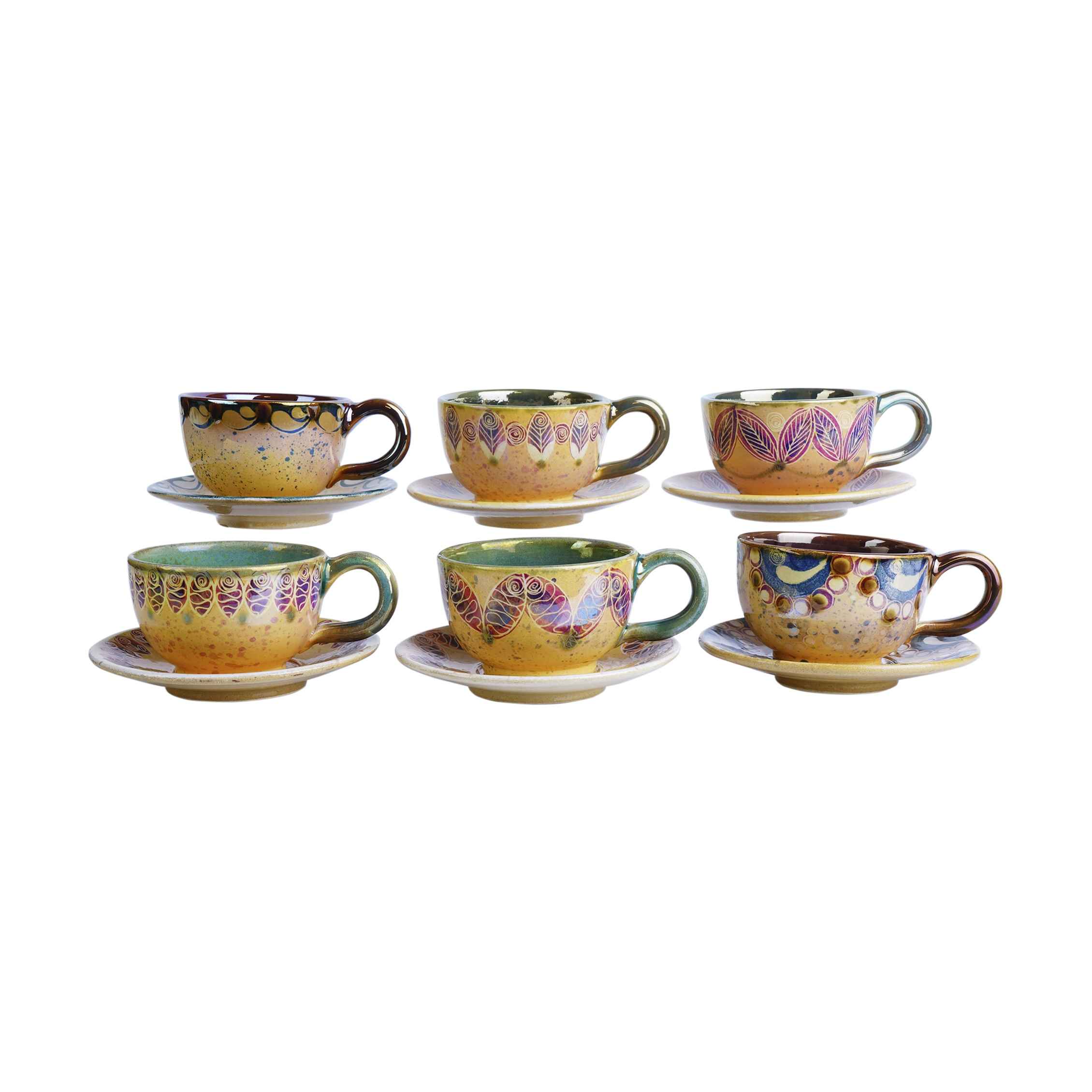 Ensemble de Tasses à Thé Persanes avec Soucoupe - Design Céramique Rayan