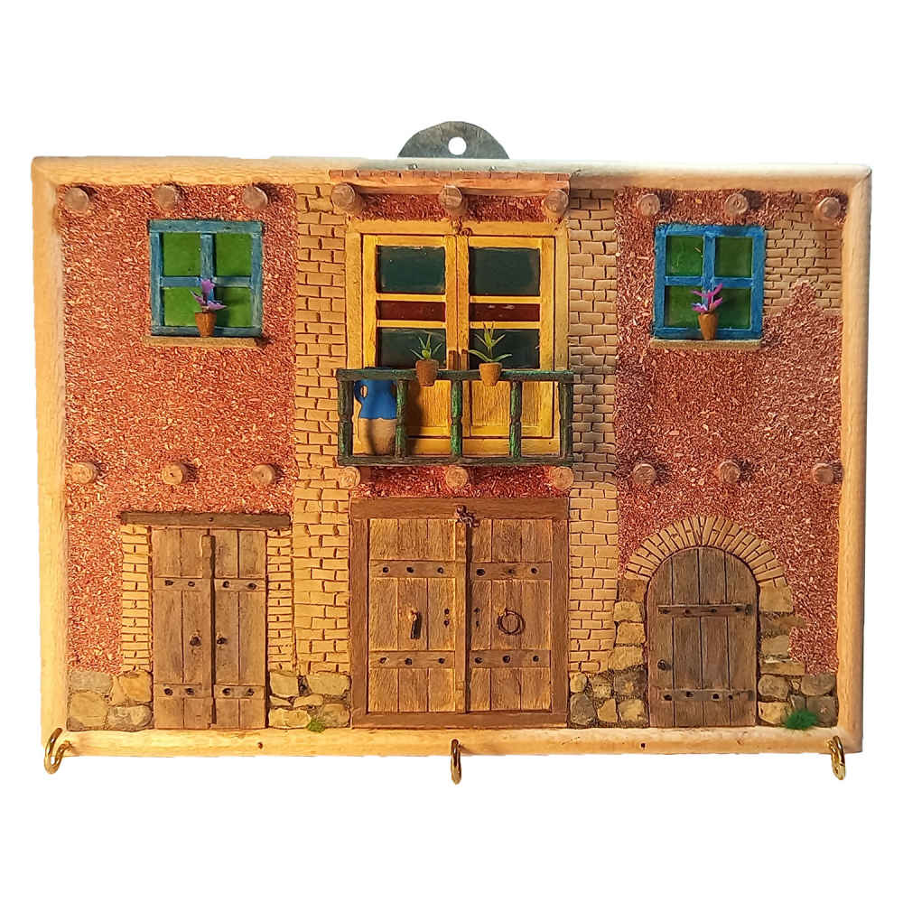Porte-clés mural en bois persan fait main avec style traditionnel Maison