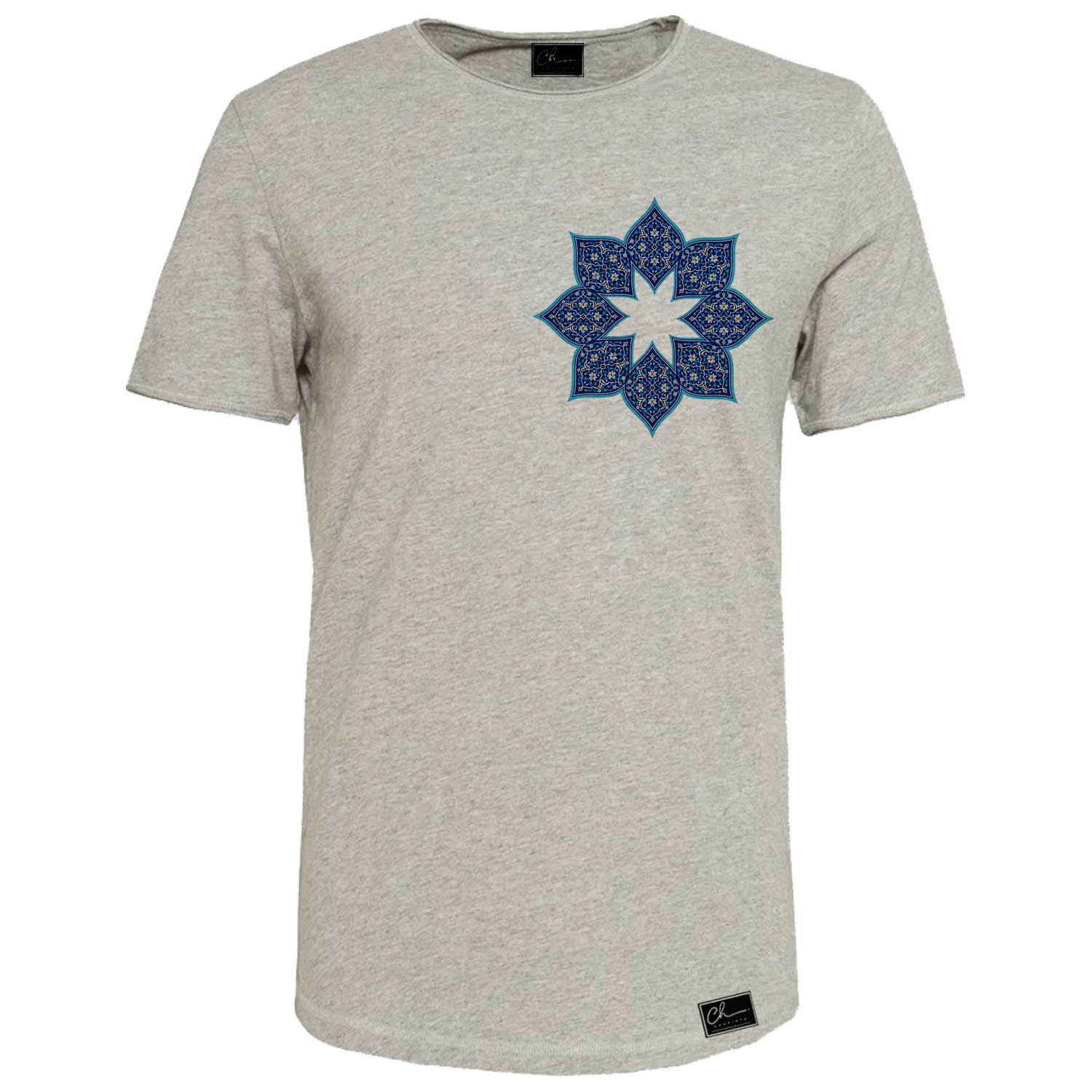 T-shirt en coton gris persan modèle Shahab