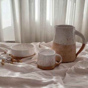 Ensemble Pichet et Tasses en Poterie Fait Main Taher