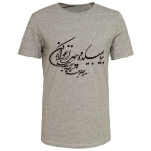 T-shirt en coton gris persan modèle Shayan