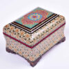 Boîte à bijoux en bois artisanale avec design persan Khatam floral