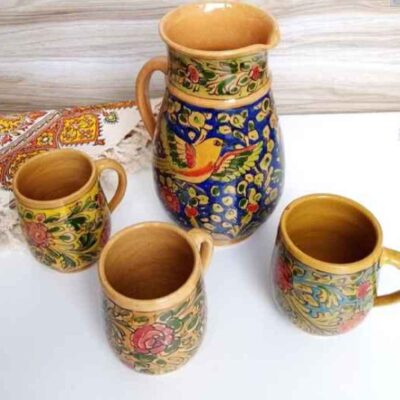 Ensemble Pichet et Tasses en Poterie Persane Fait Main Angela