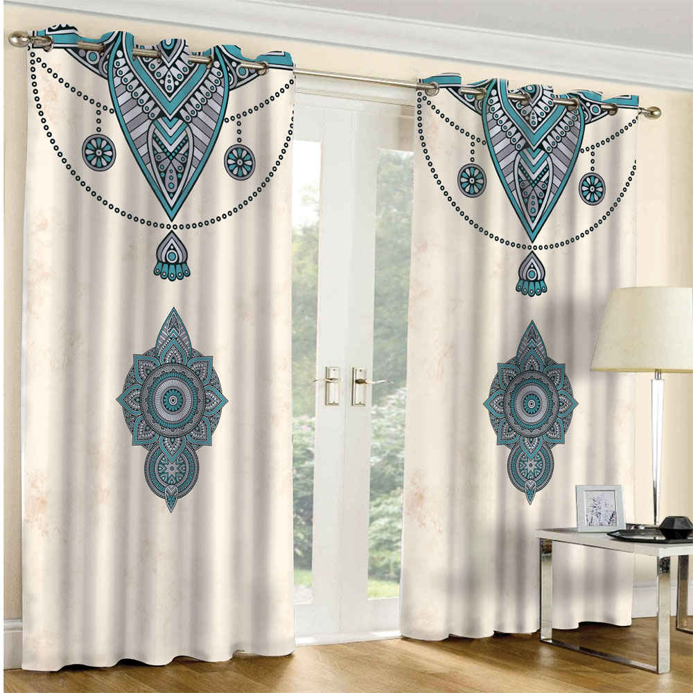 Rideau en velours imprimé avec œillets – Floral Faranak