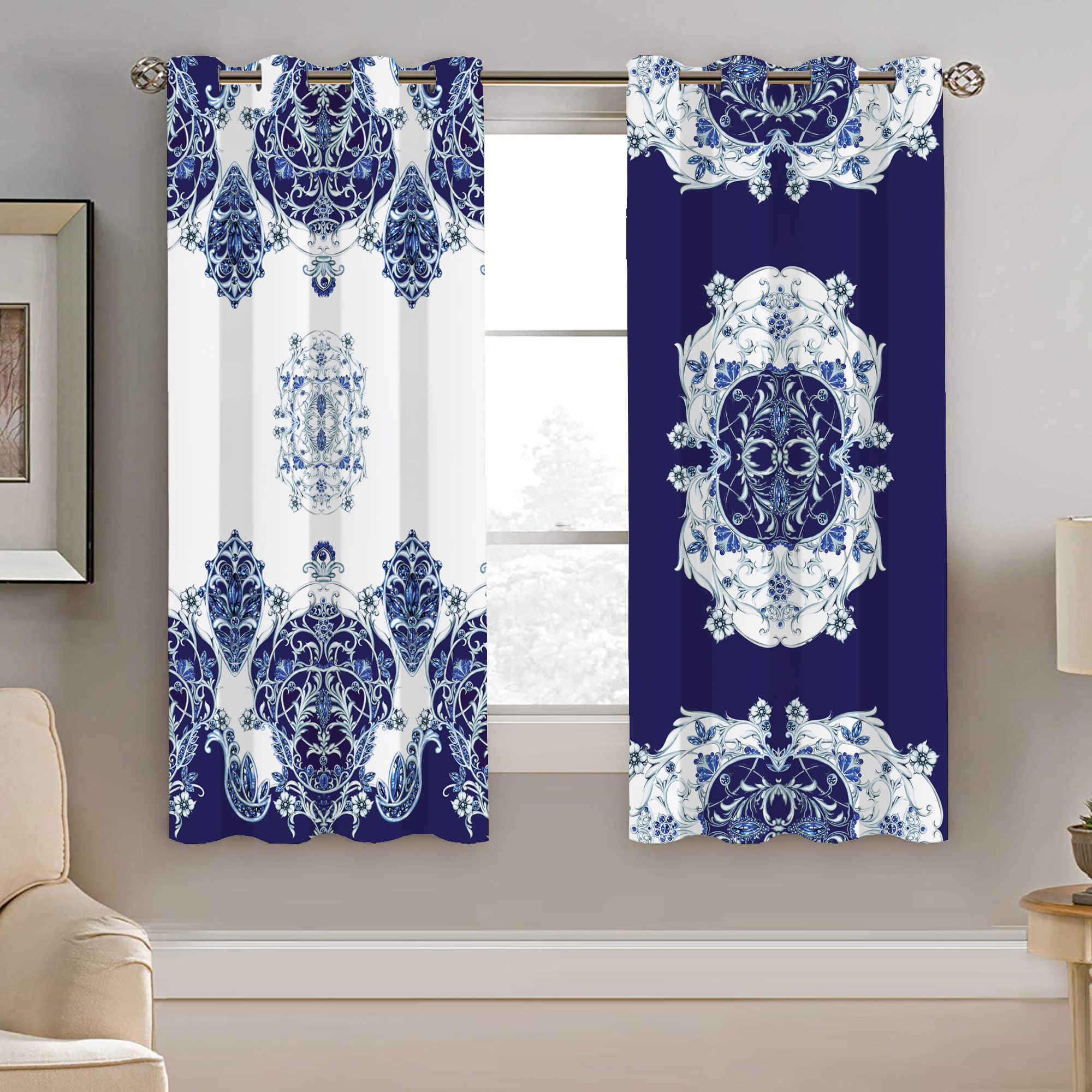 Rideau Œillets en Velours Imprimé – Floral Nasrin