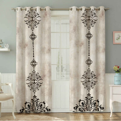 Rideau en velours imprimé avec œillets – Floral Helma