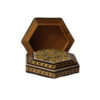 Boîte à bijoux en bois artisanale avec design floral persan Khatam