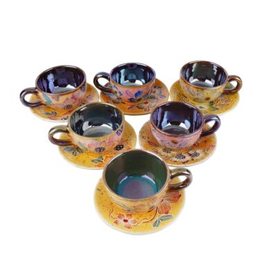 Ensemble de Tasses à Thé Persanes avec Soucoupe – Design Céramique Ailin