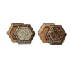 Boîte à bijoux en bois artisanale avec design floral persan Khatam
