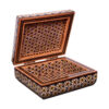 Boîte à bijoux en bois artisanale avec motif de personnes persan Khatam