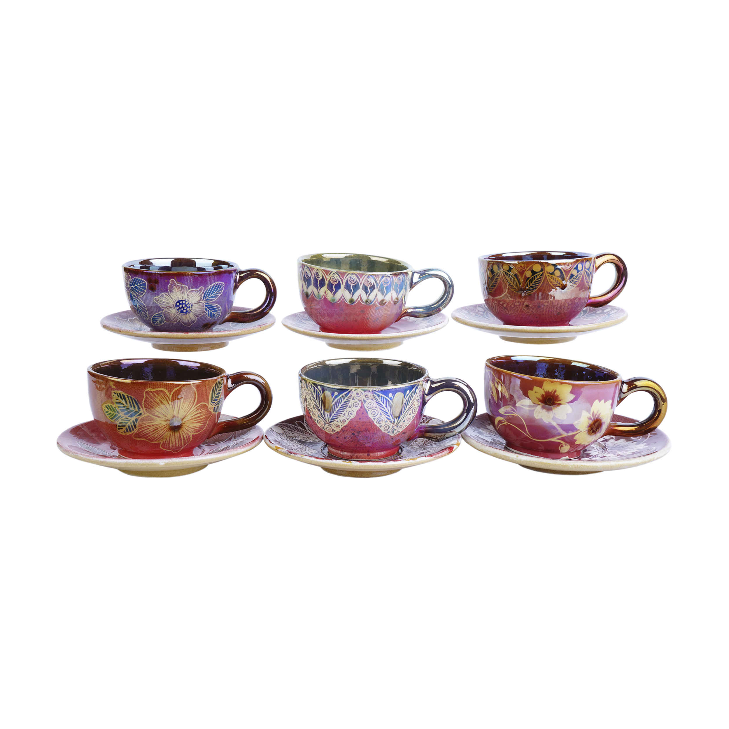 Ensemble de Tasses à Thé Persanes avec Soucoupe - Design Céramique Jordan