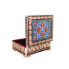 Boîte à bijoux en bois persan avec fleurs Khatam