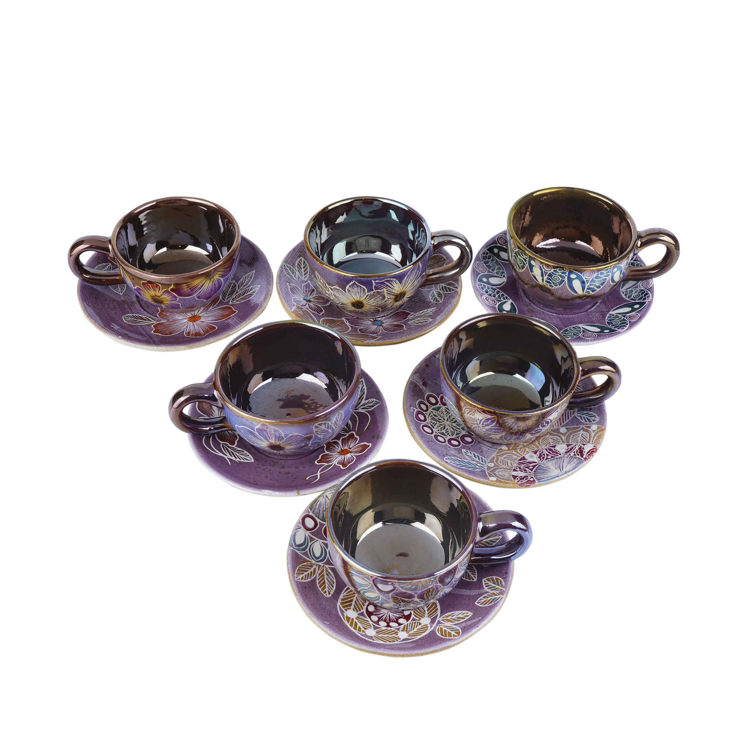 Ensemble de Tasses à Thé Persanes avec Soucoupe - Design Céramique Soshia