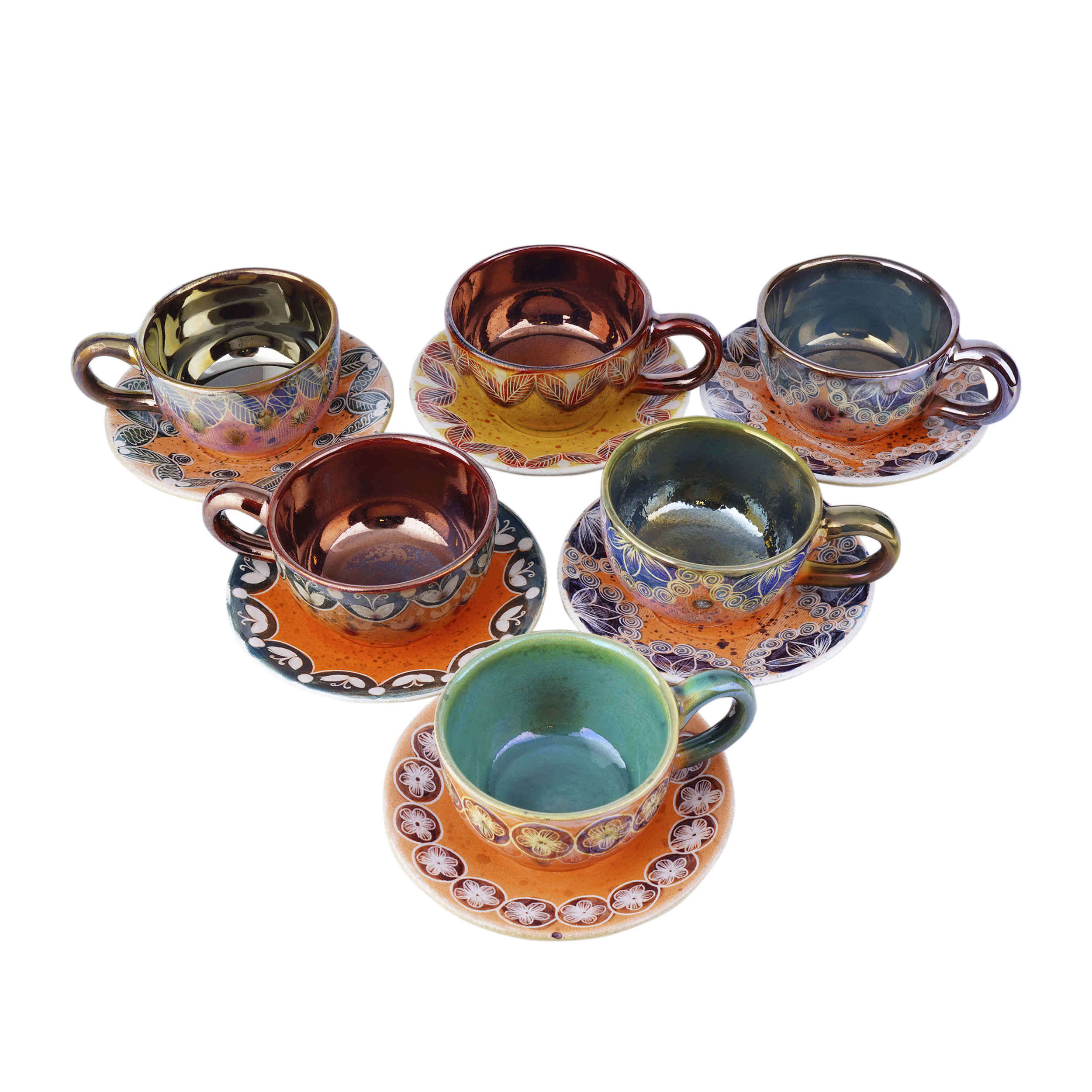 Ensemble de Tasses à Thé Persanes avec Soucoupe - Design Céramique Behnoosh