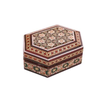 Boîte à bijoux en bois artisanale avec design Naghsh persan Khatam