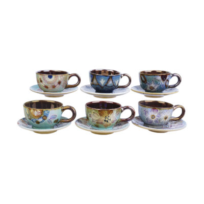 Ensemble de Tasses à Thé Persanes avec Soucoupe – Design Céramique Skakil