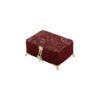 Handcrafted Wooden Jewelry Box with Velvet Paisley Fabric