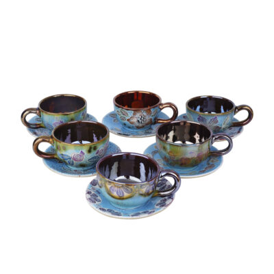 Ensemble de Tasses à Thé Persanes avec Soucoupe – Design Céramique Yasamin