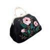 Pochette à broderie en ruban - Velours avec détail perlé de fleurs