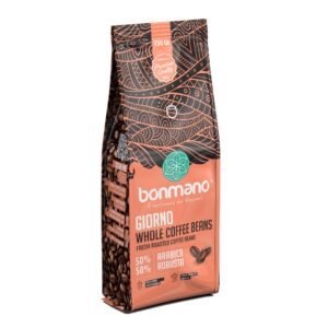 Grains de Café Entiers Fraîchement Torréfiés Bonmano Modèle Giorno 250 gr