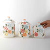 Pot de stockage en céramique - Rangement élégant pour café, thé, et plus, Design Floral (3x)