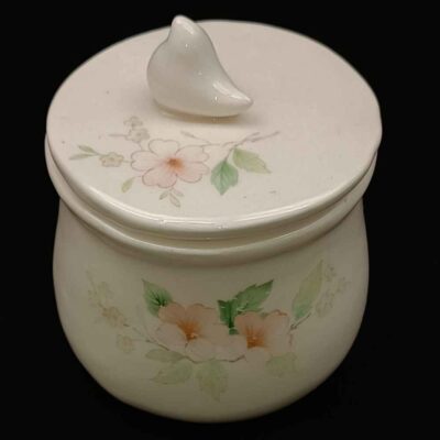 Pot de stockage en céramique – Rangement élégant pour café, thé, et plus, Oiseaux et Fleurs