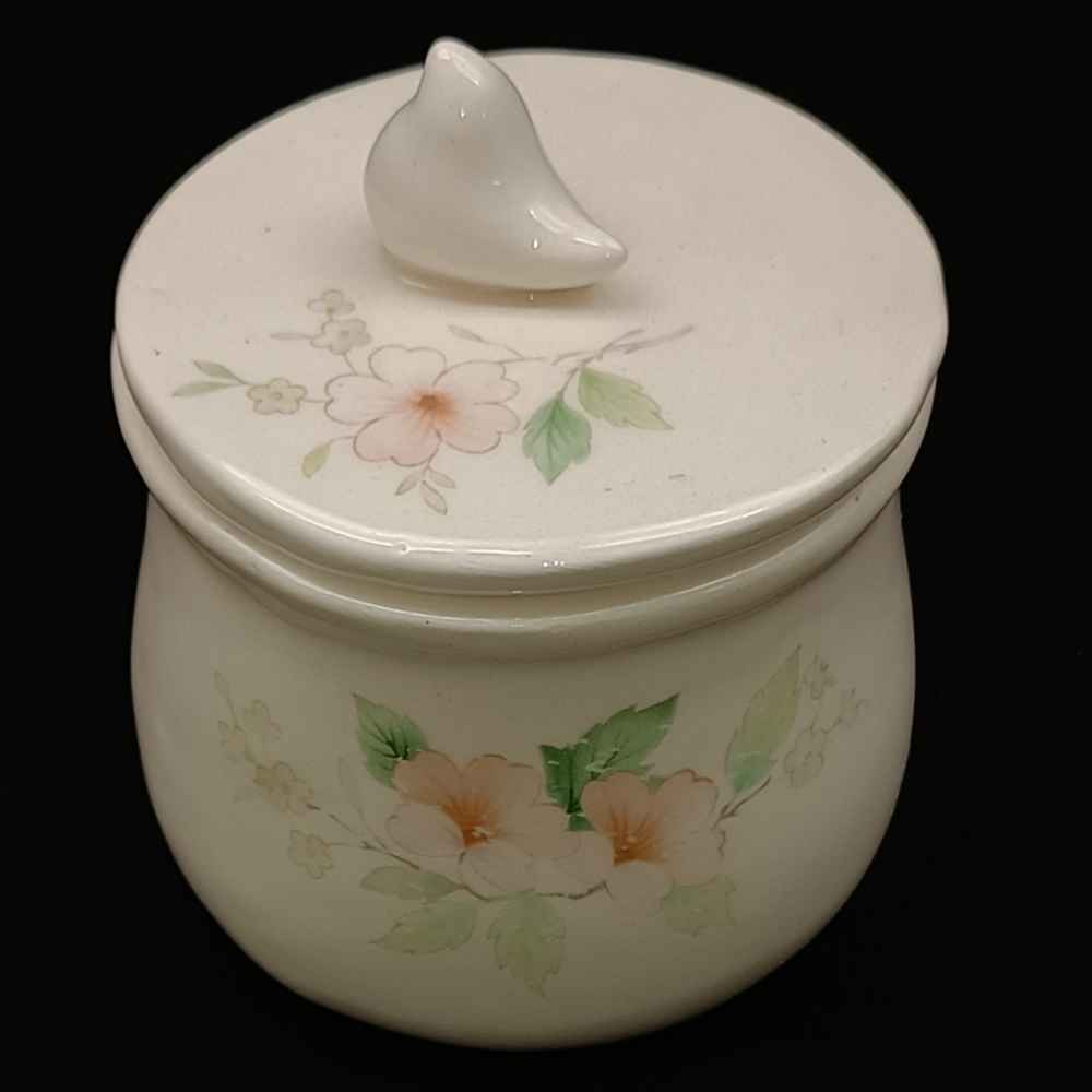 Pot de stockage en céramique - Rangement élégant pour café, thé, et plus, Oiseaux et Fleurs