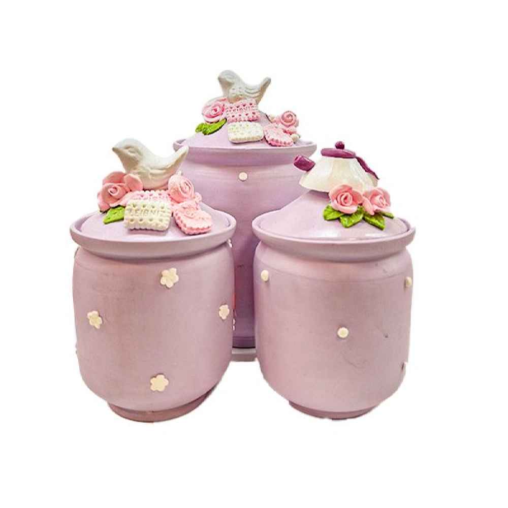 Pot de stockage en céramique - Rangement élégant pour café, thé, et plus (Lot de 3)