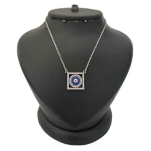 Collier en Argent Thème Œil Protecteur Carré
