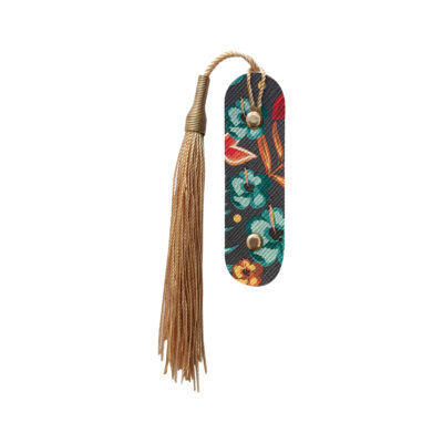 Marque-page en cuir à motif floral – Modèle Tima