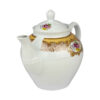 Théière de service en porcelaine blanche avec design floral Barana