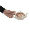 Théière de service en porcelaine blanche avec motif floral Limera