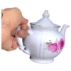 Théière de service en porcelaine blanche avec motif floral Rosaline