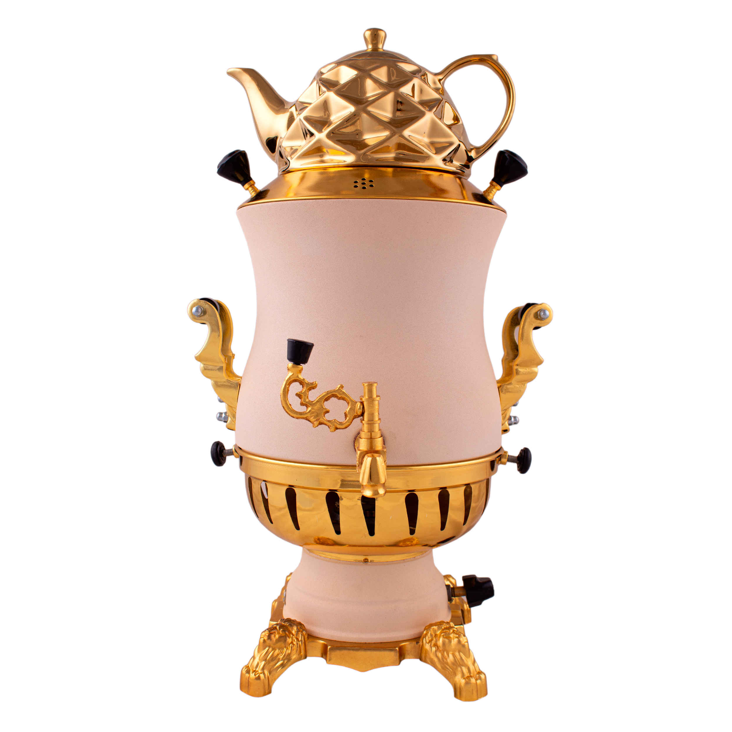 Samovar à gaz avec théière Design géométrique moderne 6 Litres