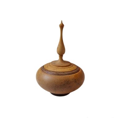 Bol à sucre en bois fait main avec couvercle – Style rustique Afra