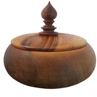 Bol à sucre en bois fait main avec couvercle – Style rustique Bahar