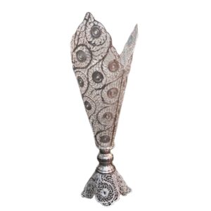 Vase décoratif en filigrane persan recouvert d’argent modèle Trumpet Farnaz