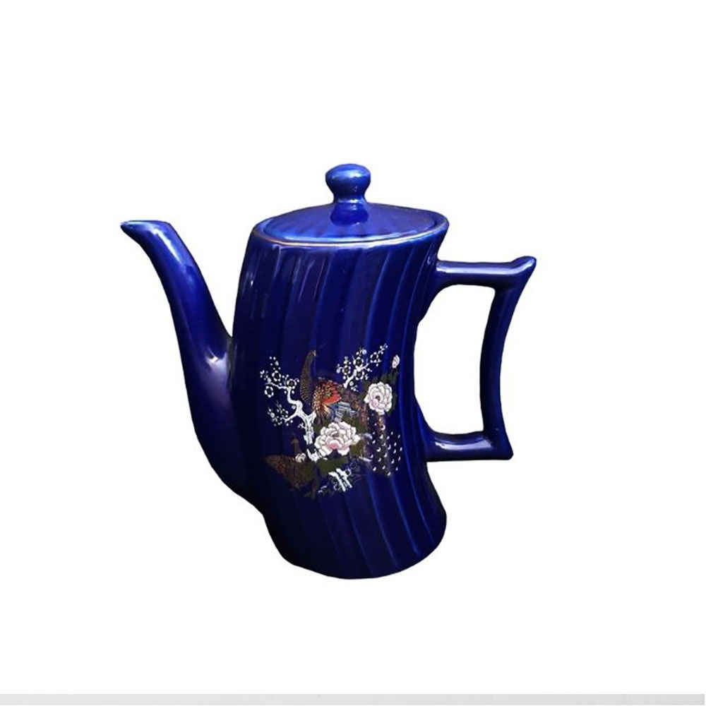 Pichet en Poterie Fait Main Tavoos Artistique Bleu
