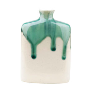 Vase à bourgeons en poterie fait main, décoratif, design à glaçure dégoulinante, modèle Katrin.