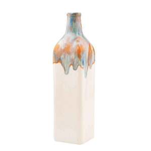 Vase miniature pour tige unique – Fait main, adapté à la décoration, design à glaçure dégoulinante.
