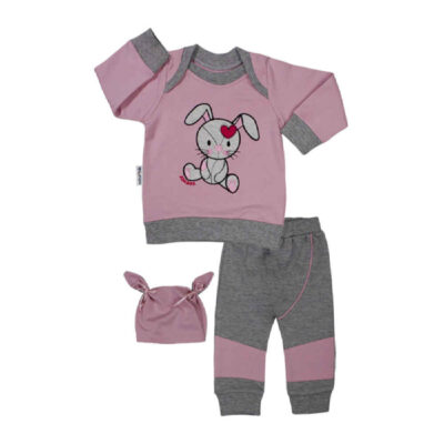 Ensemble de chemises à manches longues motif lapin modèle Girlish (3 pièces)