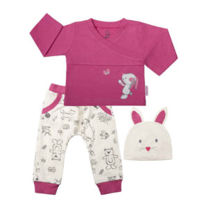 Ensemble de chemises à manches longues motif lapin modèle Sana (3 pièces)