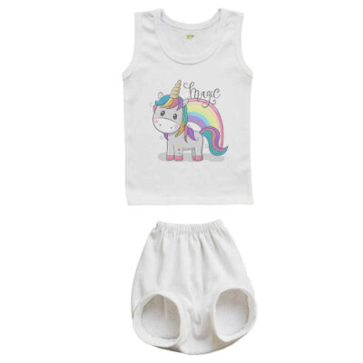 Ensemble Débardeur et Short pour Nouveau-né – Modèle Licorne Magique