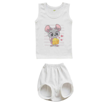 Ensemble Débardeur et Short pour Nouveau-né – Modèle Souris