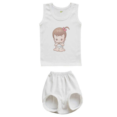 Ensemble Débardeur et Short pour Nouveau-né avec Motif Petite Fille
