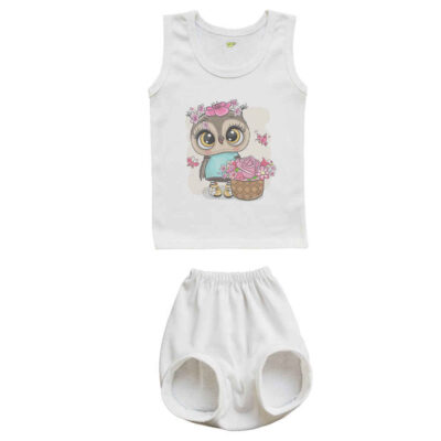 Ensemble Débardeur et Short pour Nouveau-né avec Motif Chouette