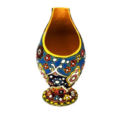 Porte-stylo en poterie persane fait main pour bureau – Émaillage Minakari, Floral